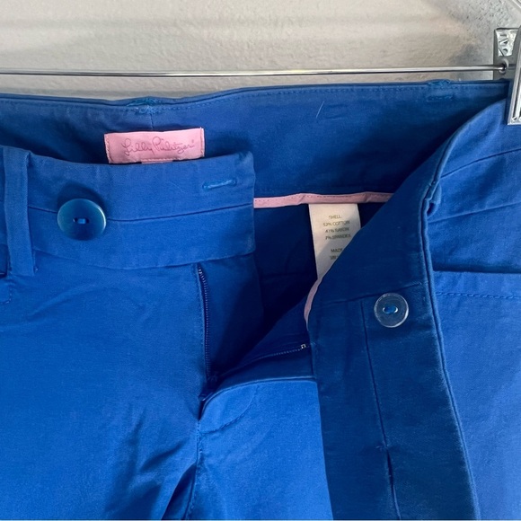 Lilly Pulitzer Womens Cropped Pants Blue Sz 6 Stretch Bright Spring Slim Fit - Picture 4 of 9